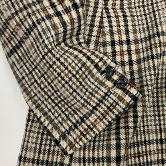 Vintage J. Peterman Wool Plaid Edwardian Coat Velvet Collar Sz 8 - Picture 16 of 16